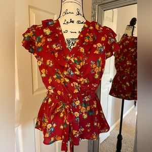 Floral peplum blouse